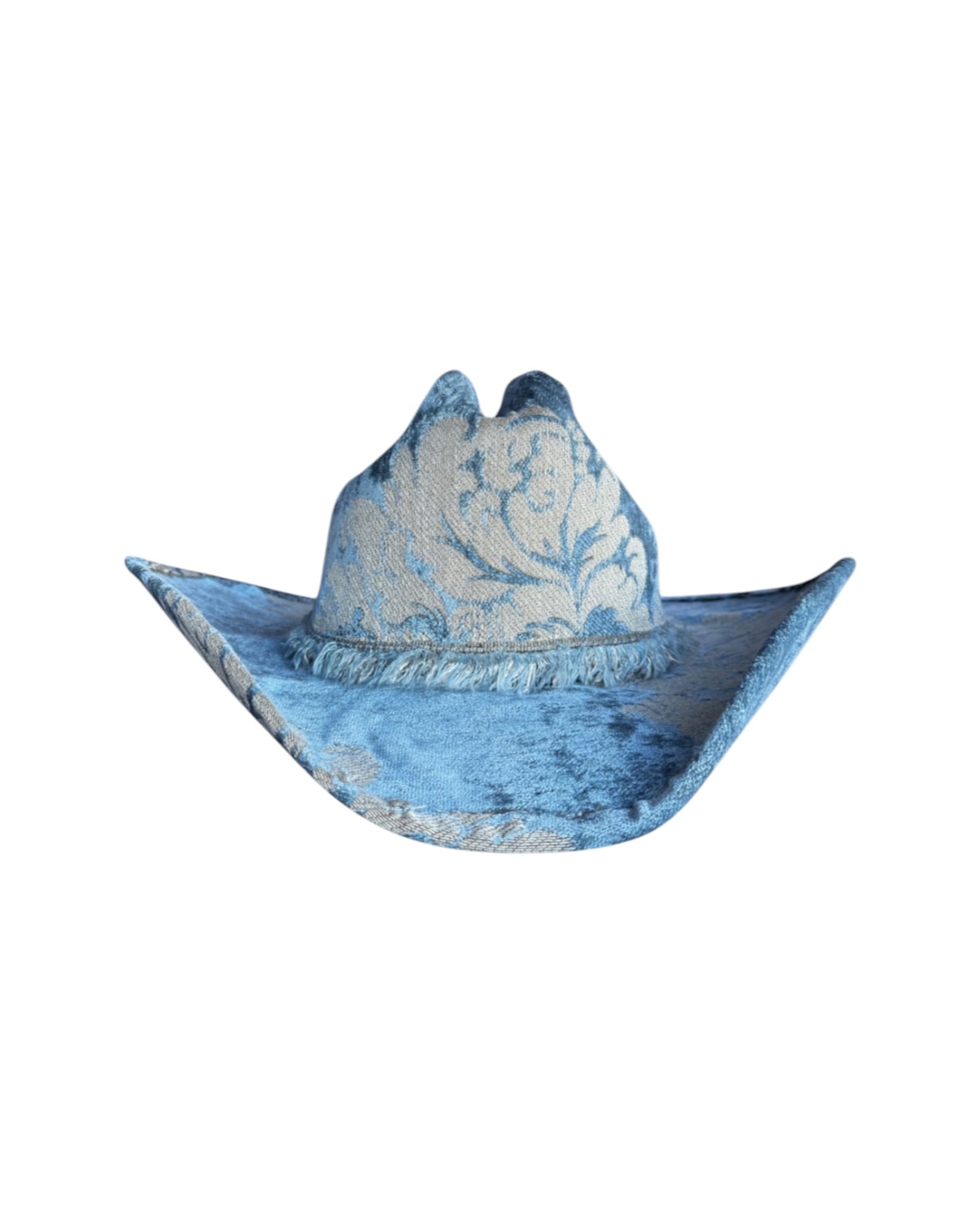 AZURE ROYALE FABRIC COVERED COWBOY HAT