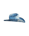 AZURE ROYALE FABRIC COVERED COWBOY HAT