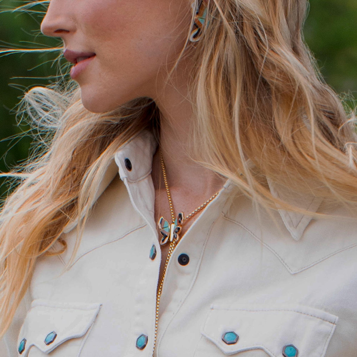 PAINTED MESA WILD BUTTERFLY BOLO NECKLACE