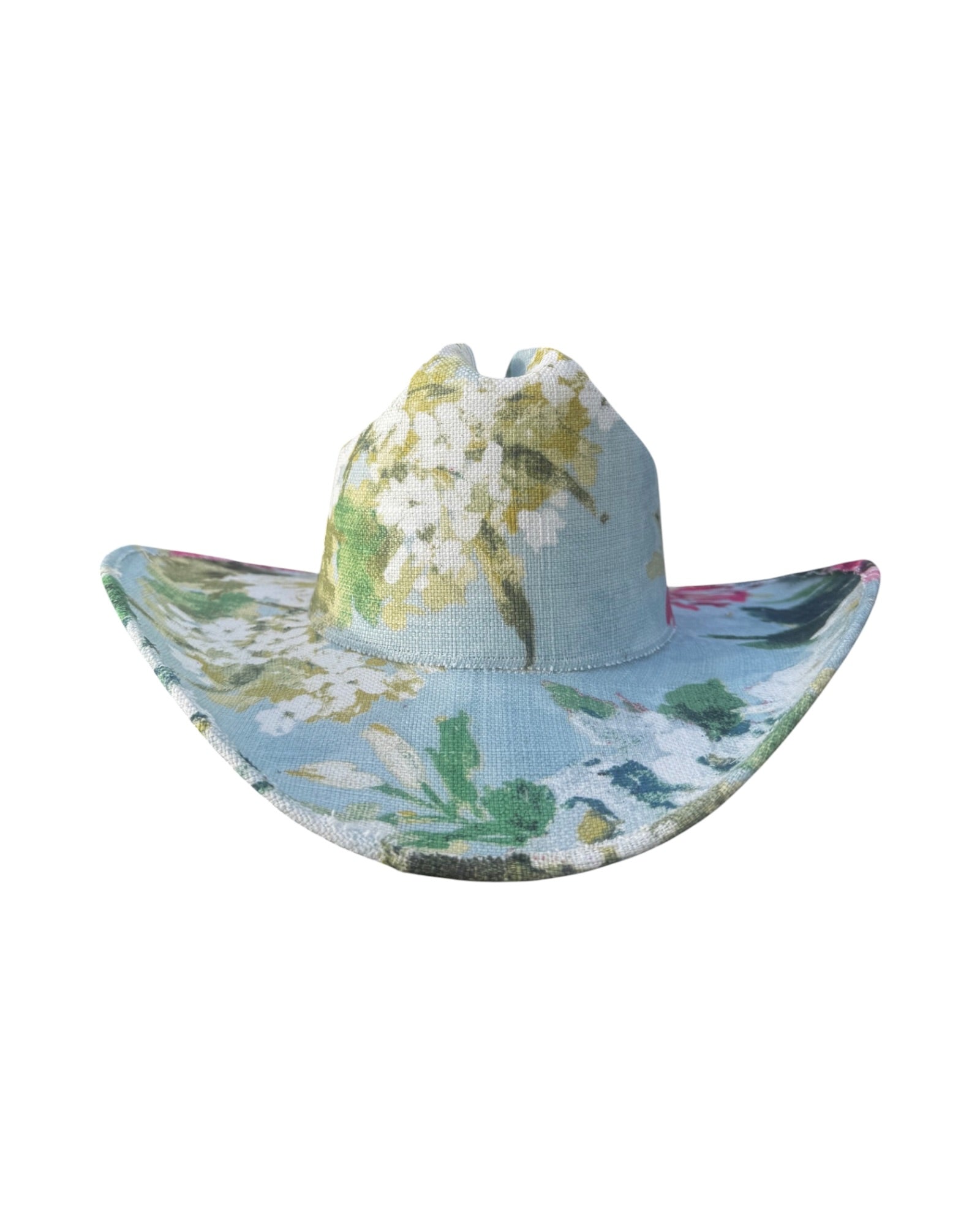 DOLOMITE BLEU FABRIC COVERED COWBOY HAT