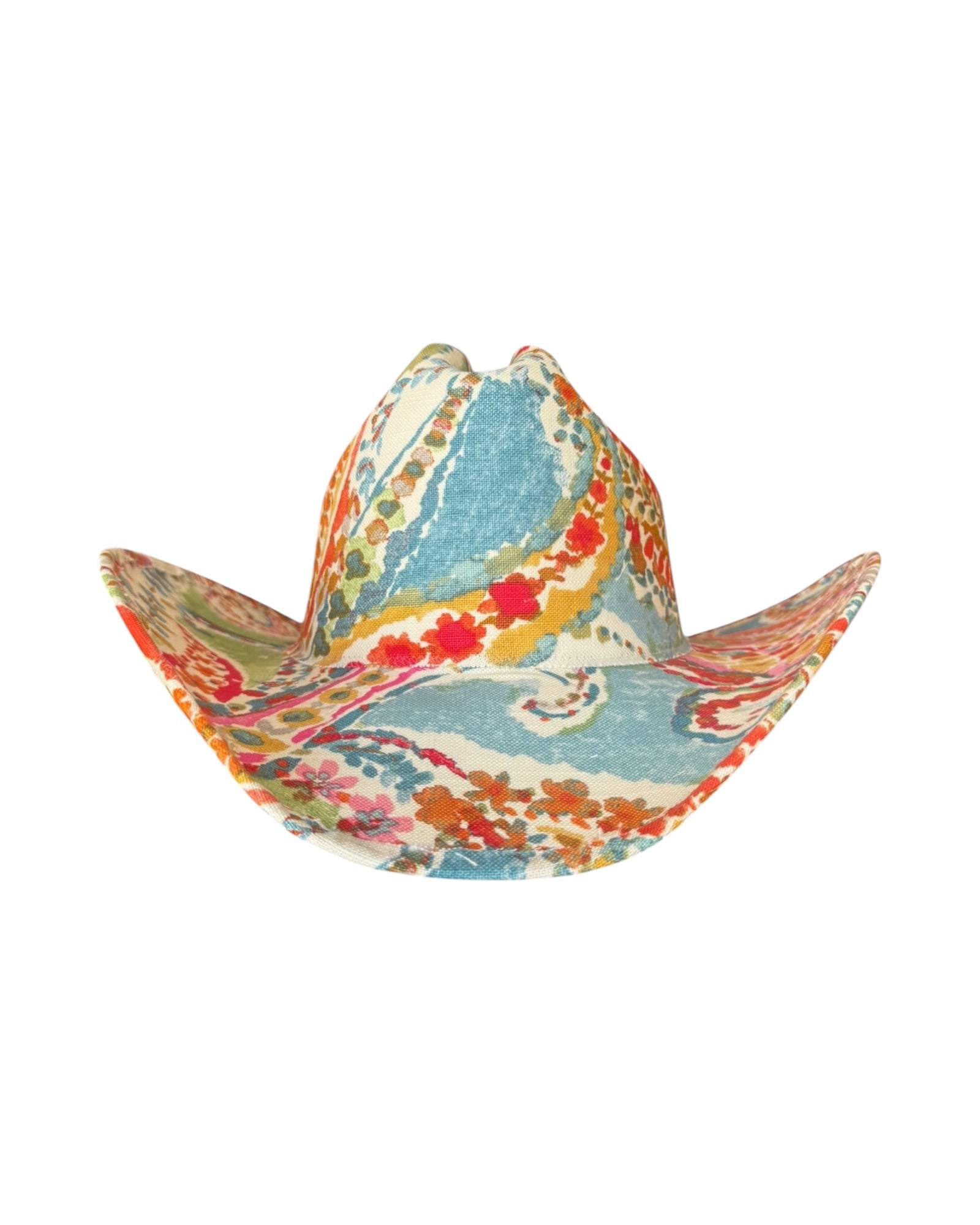 COASTAL PAISLEY FABRIC COVERED COWBOY HAT