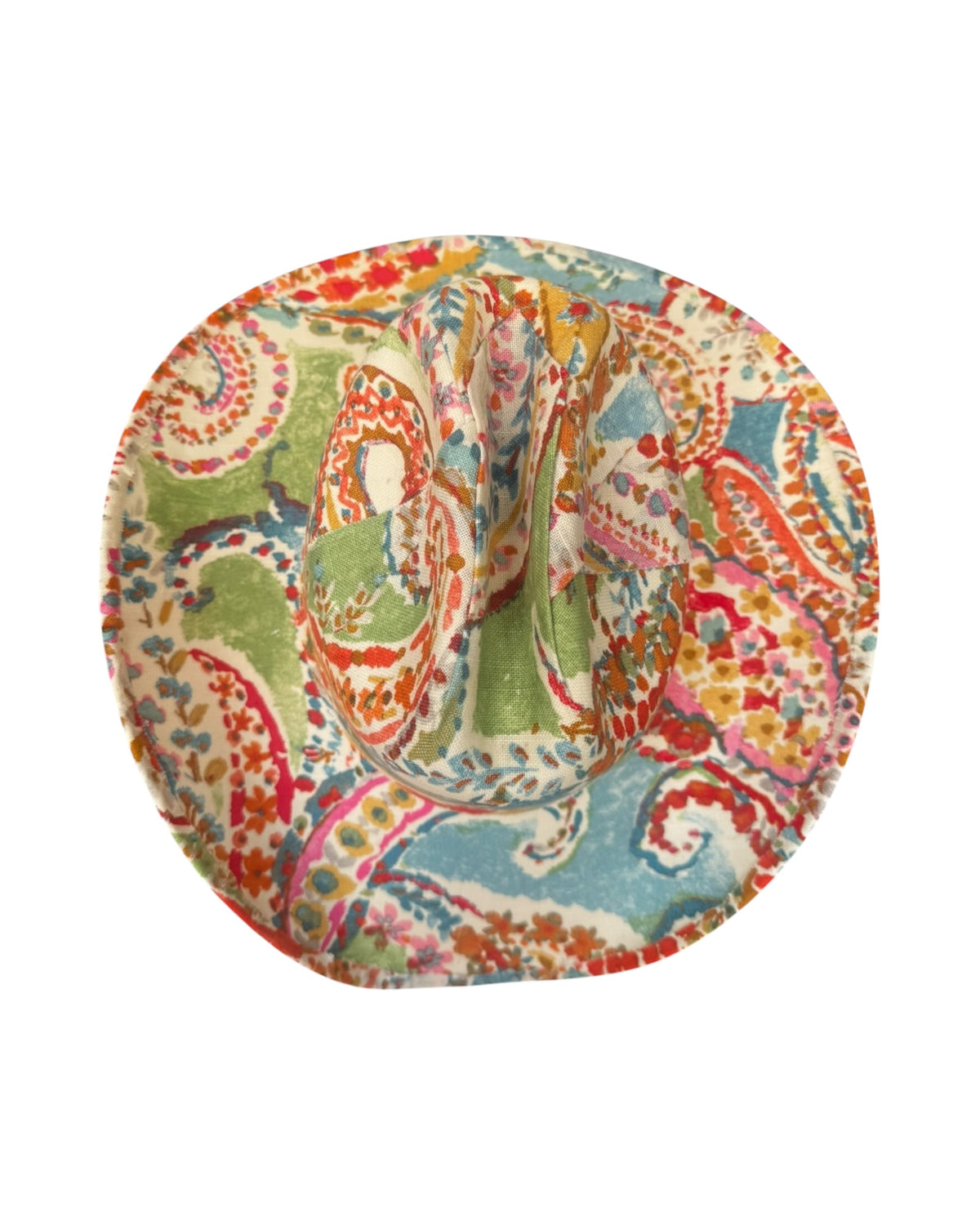 COASTAL PAISLEY FABRIC COVERED COWBOY HAT