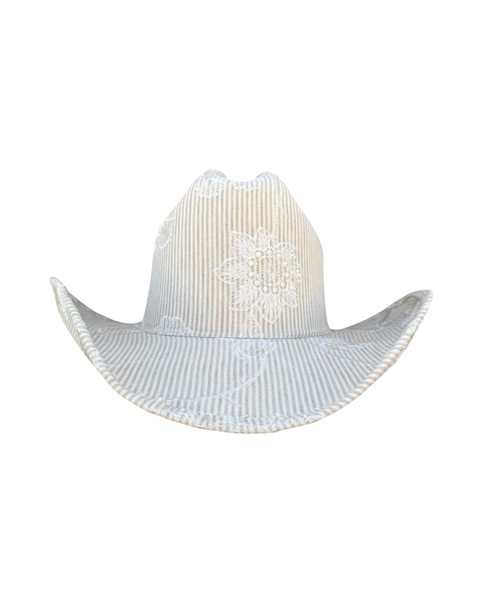 Lele Sadoughi HAT SALTWATER LANE FABRIC COVERED COWBOY HAT