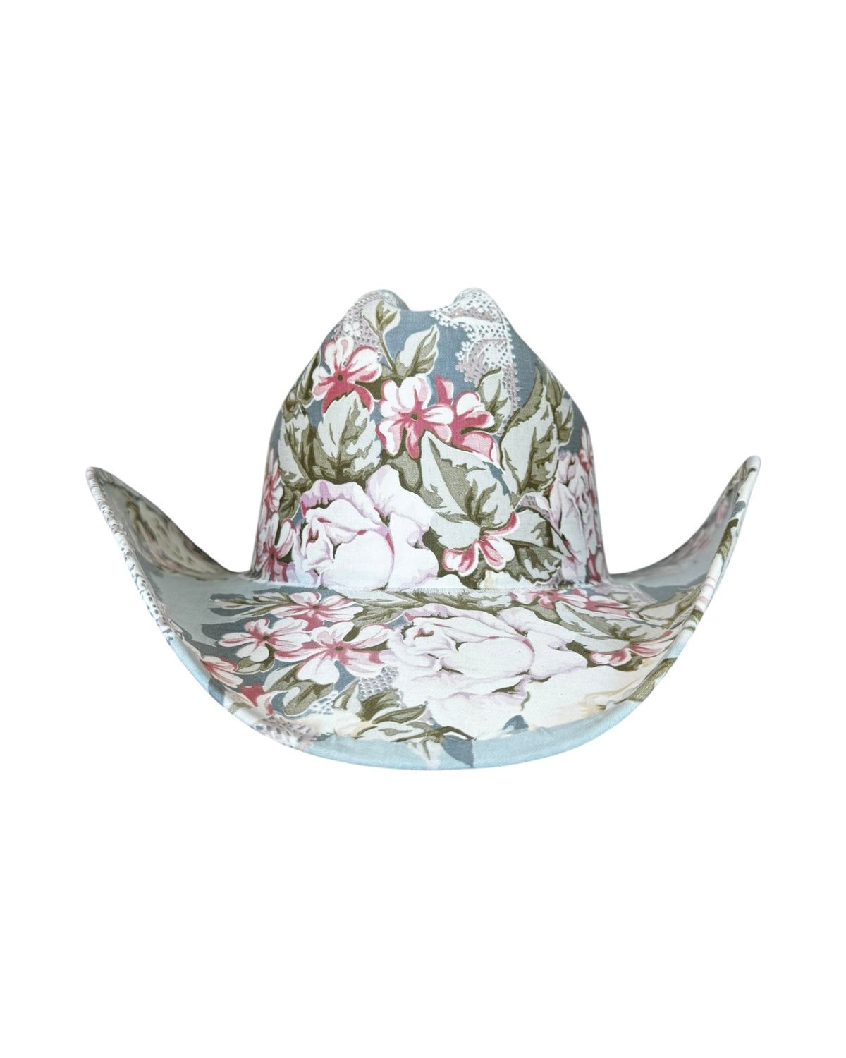 BLEU DRAWING ROOM FABRIC COVERED COWBOY HAT