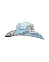 BLEU DRAWING ROOM FABRIC COVERED COWBOY HAT