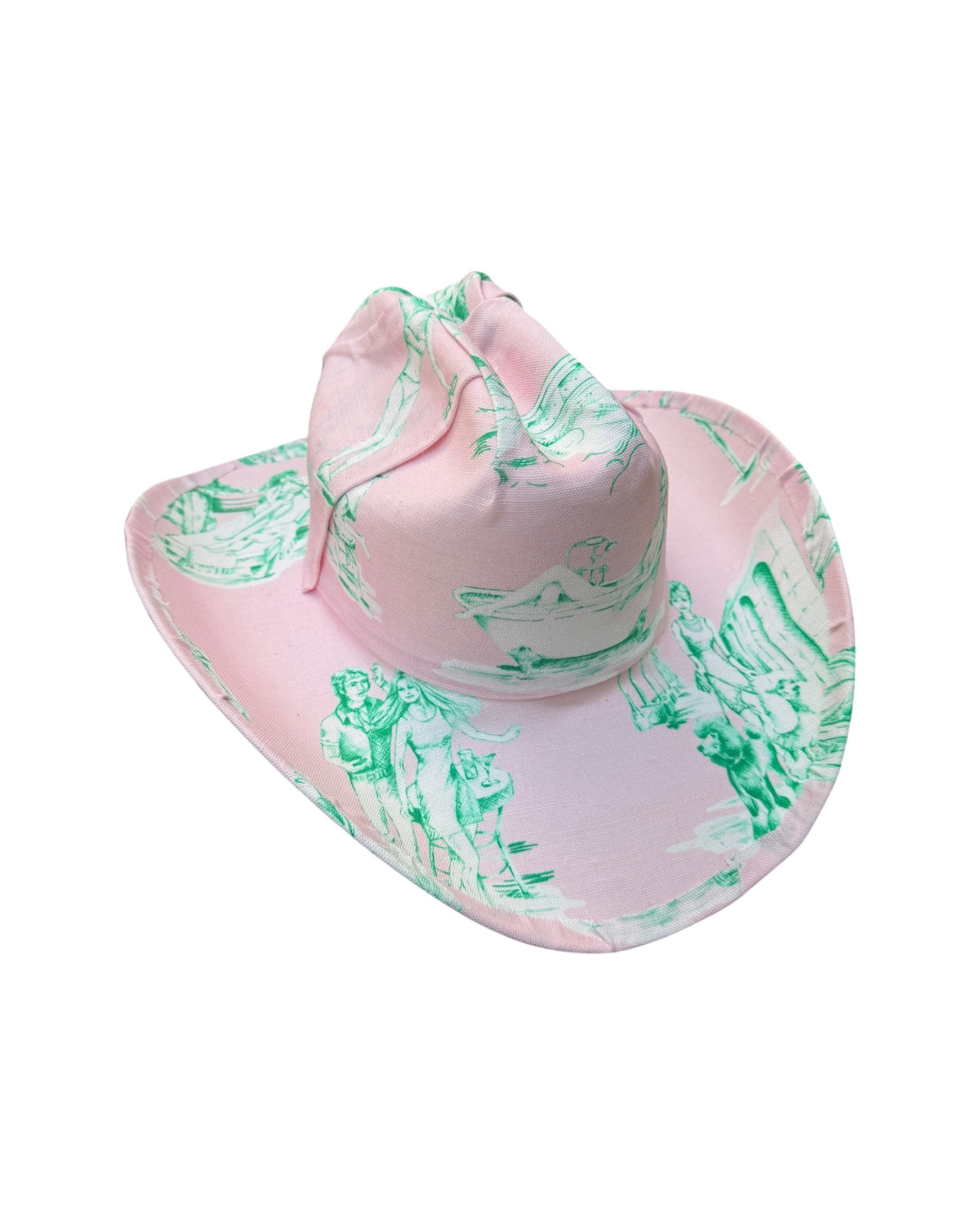 OUI OUI FABRIC COVERED COWBOY HAT