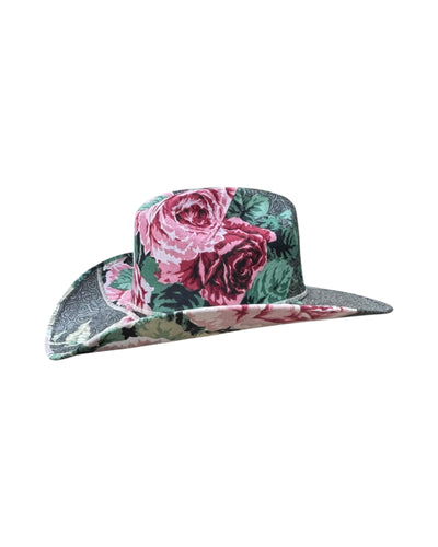 PARLOR ROSE FABRIC COVERED COWBOY HAT