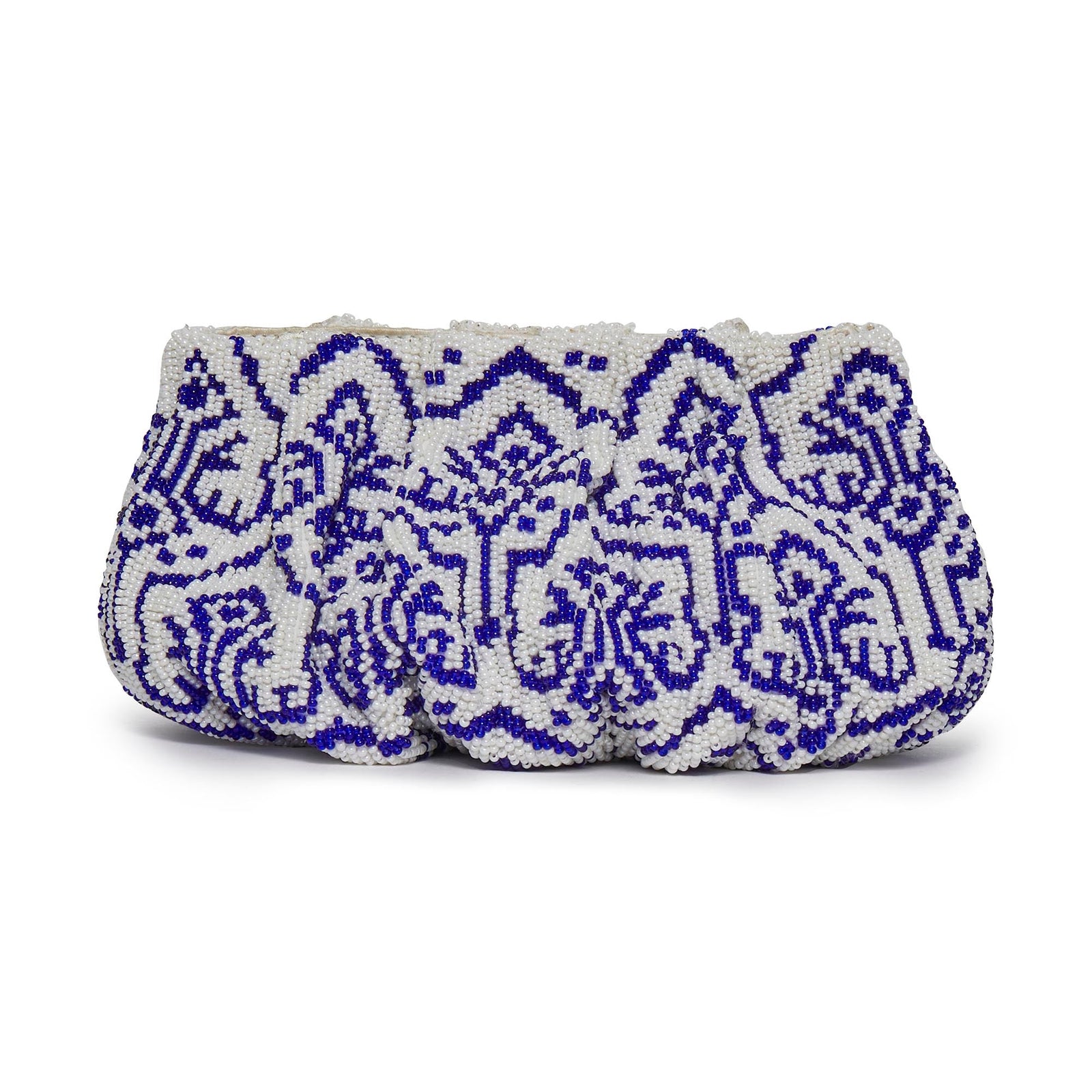 LELE SADOUGHI BAGS BLUE IVORY CORA BEADED CLUTCH