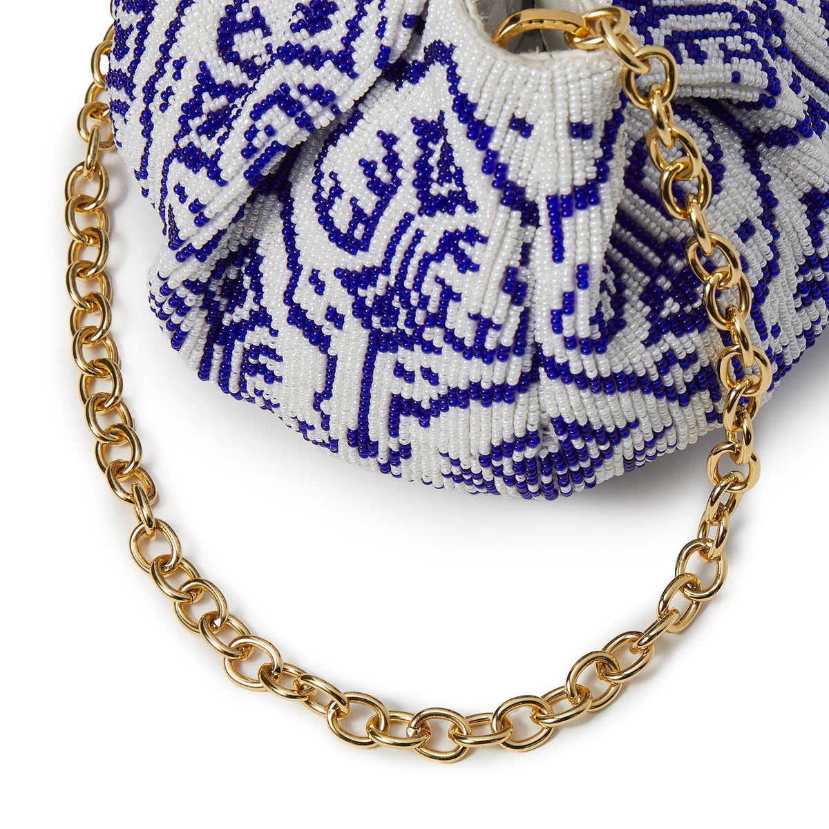LELE SADOUGHI BAGS BLUE IVORY CORA BEADED CLUTCH
