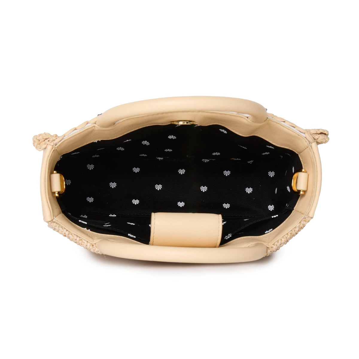 LELE SADOUGHI BAGS IVORY NATURAL MAYA CRYSTAL FAN RAFFIA MINI TOTE