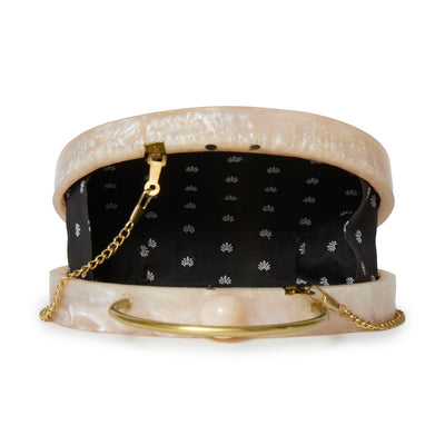 Lele Sadoughi BAGS IVORY PEARL OVAL MINAUDIERE