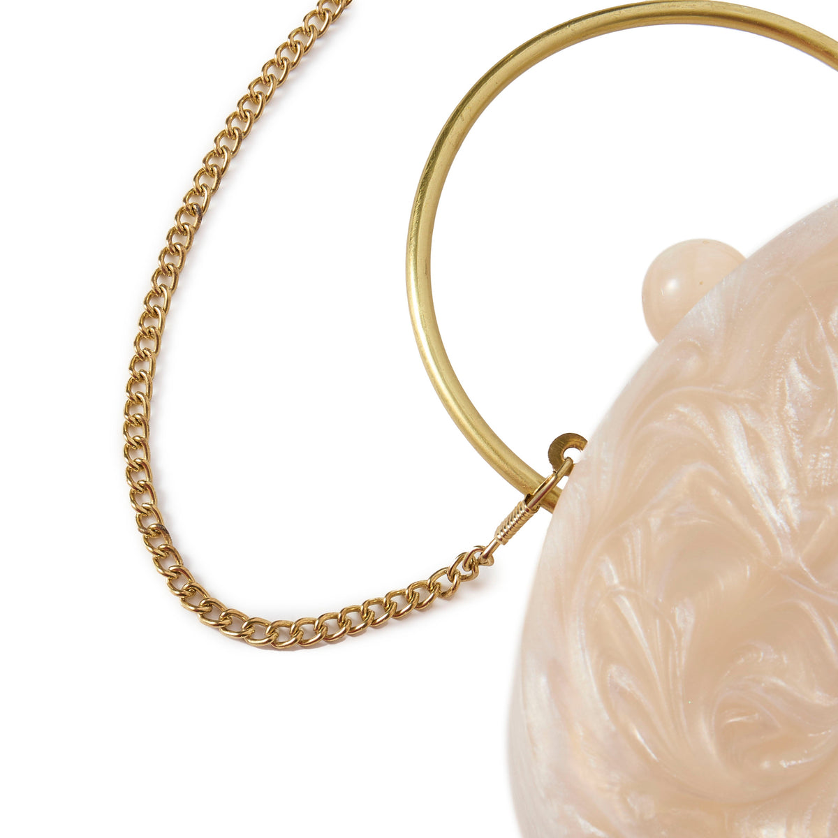 Lele Sadoughi BAGS IVORY PEARL OVAL MINAUDIERE