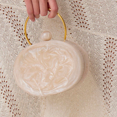 Lele Sadoughi BAGS IVORY PEARL OVAL MINAUDIERE