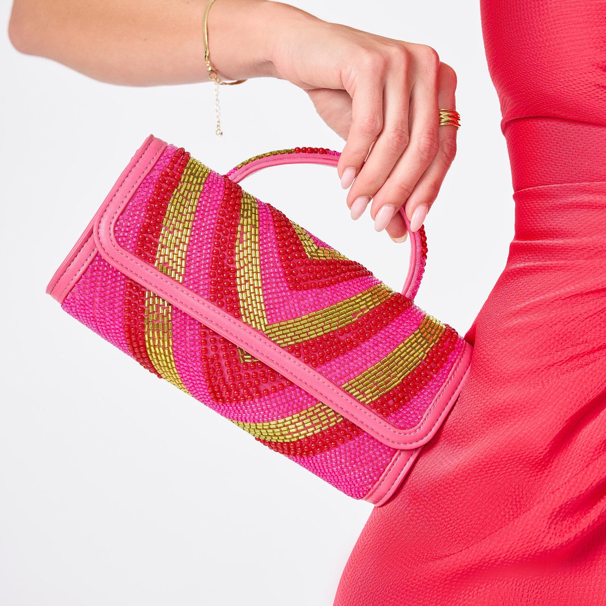 Lele Sadoughi BAGS LELE SADOUGHI X TRINA TURK SUR MER TRIMULTI MINI TABITHA BEADED SUR MER TOP HANDLE