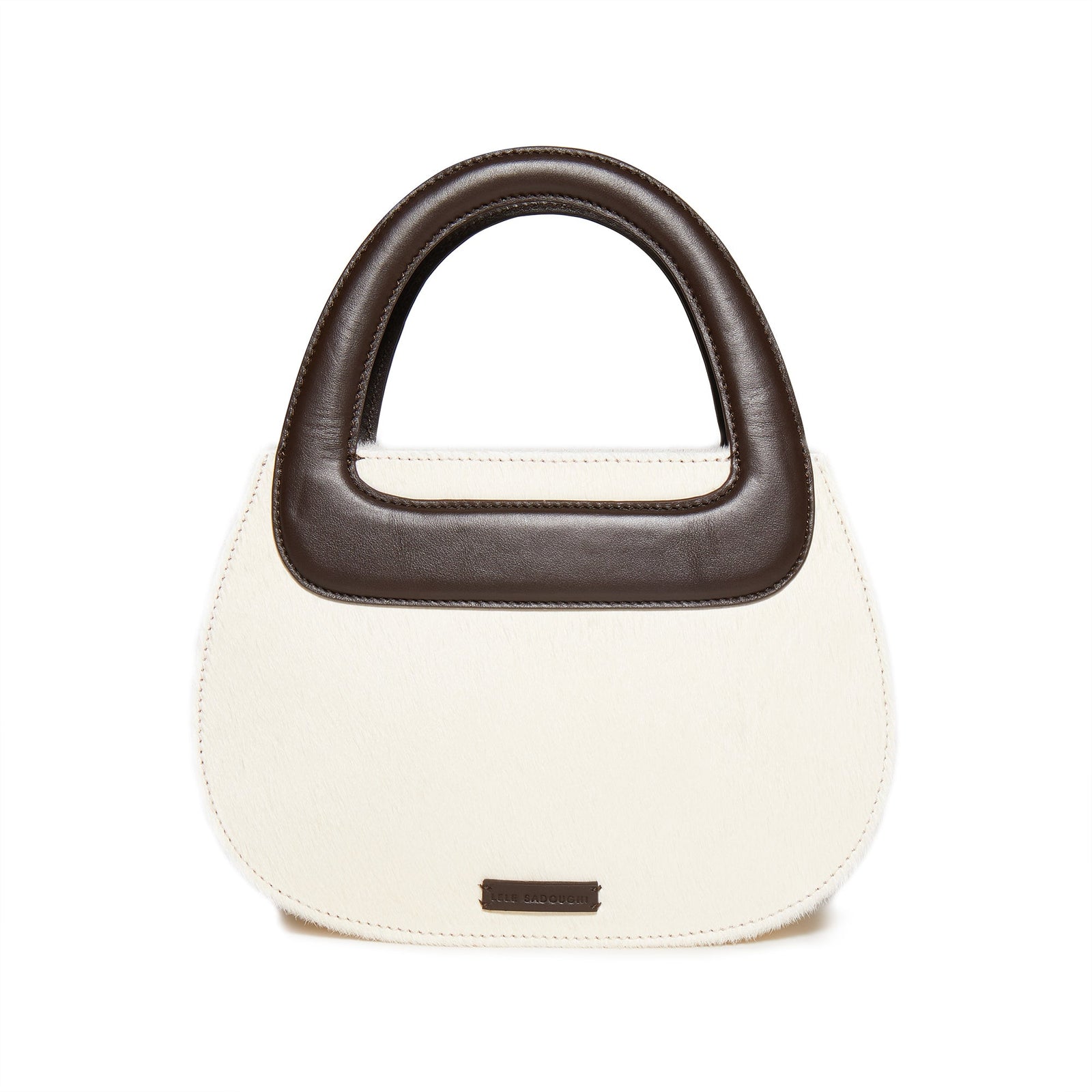 Lele Sadoughi BAGS ONE SIZE CHOCOLATE MACADAMIA CARLA HAIRCALF TOP HANDLE BAG