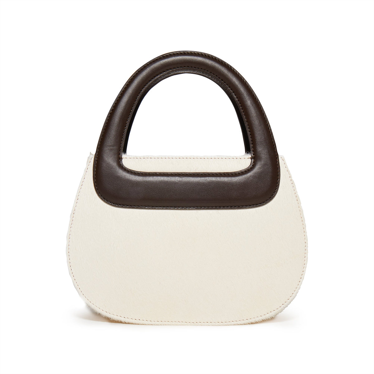 Lele Sadoughi BAGS ONE SIZE CHOCOLATE MACADAMIA CARLA HAIRCALF TOP HANDLE BAG