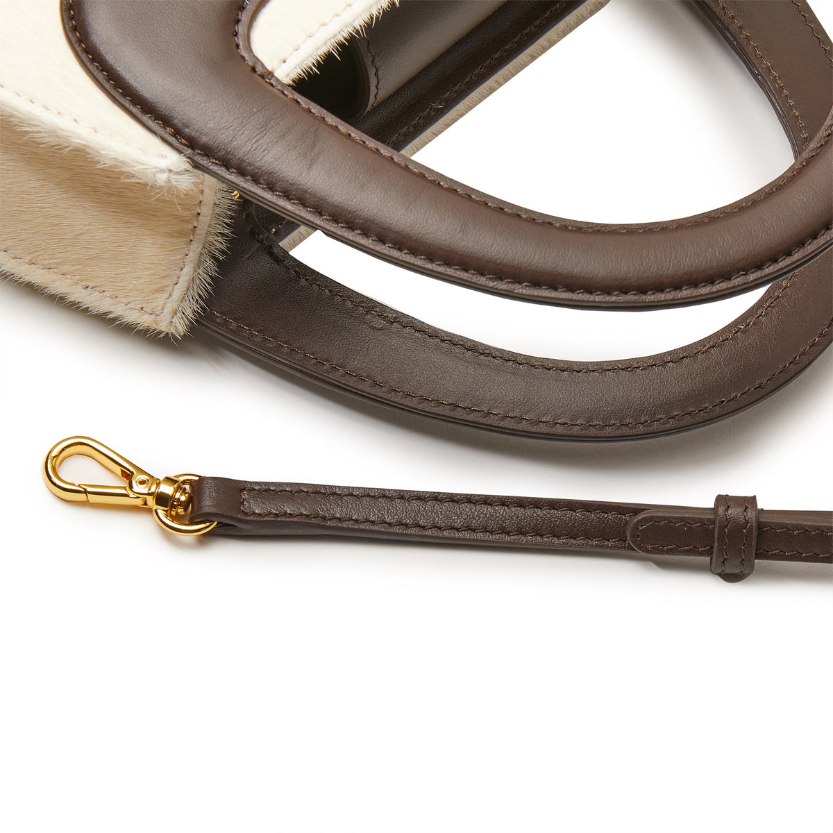 Lele Sadoughi BAGS ONE SIZE CHOCOLATE MACADAMIA CARLA HAIRCALF TOP HANDLE BAG