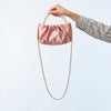 Lele Sadoughi BAGS ONE SIZE DUSTY ROSE MARLOWE SATIN EVENING POUCH