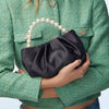 Lele Sadoughi BAGS ONE SIZE JET MARLOWE SATIN EVENING POUCH