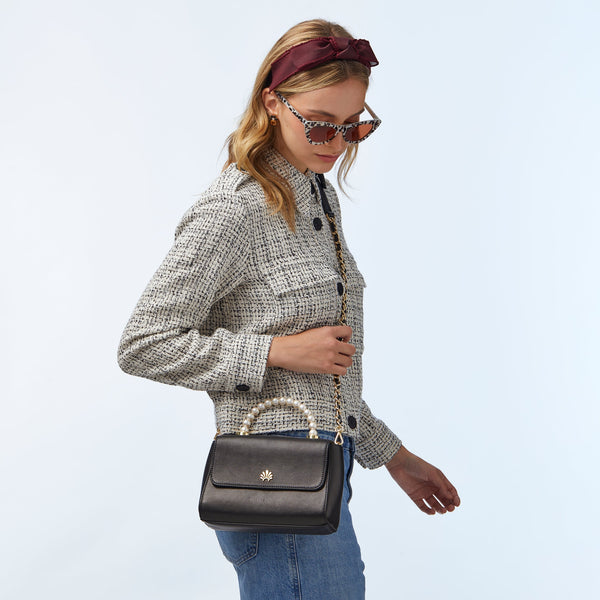 【@sayatanlda】txt JET PEARL TABITHA TOP HANDLE CROSSBODY - Lele Sadoughi