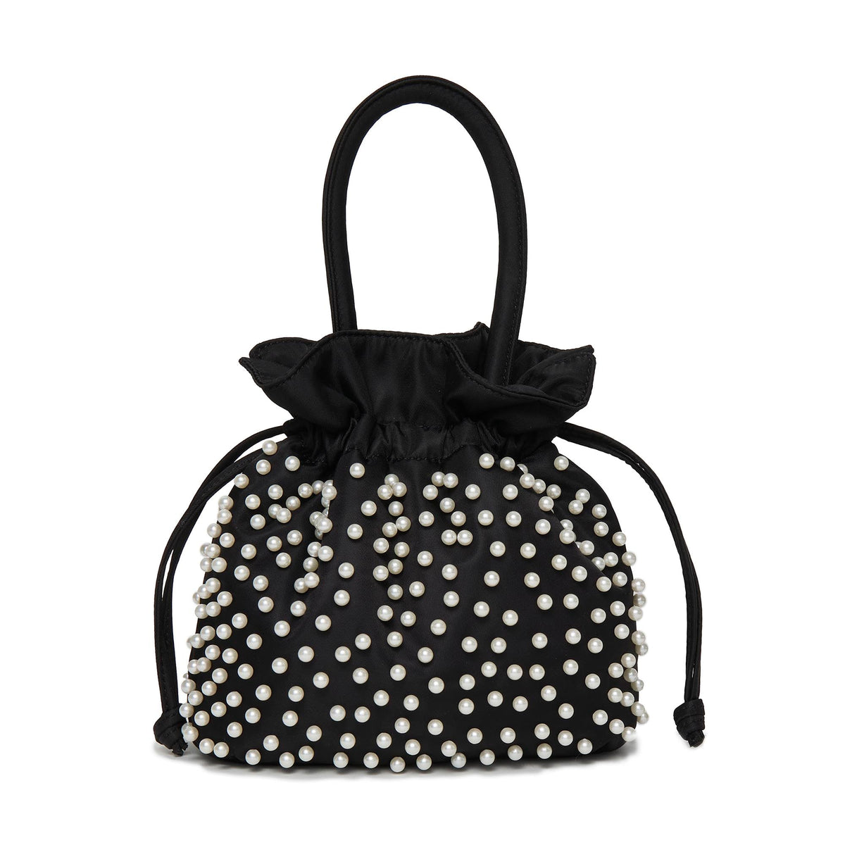 Lele Sadoughi BAGS ONE SIZE JET PEARL SIA DRAWSTRING BAG
