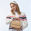 Lele Sadoughi BAGS ONE SIZE NATURAL WICKER TABITHA PEARL TOP HANDLE HANDBAG