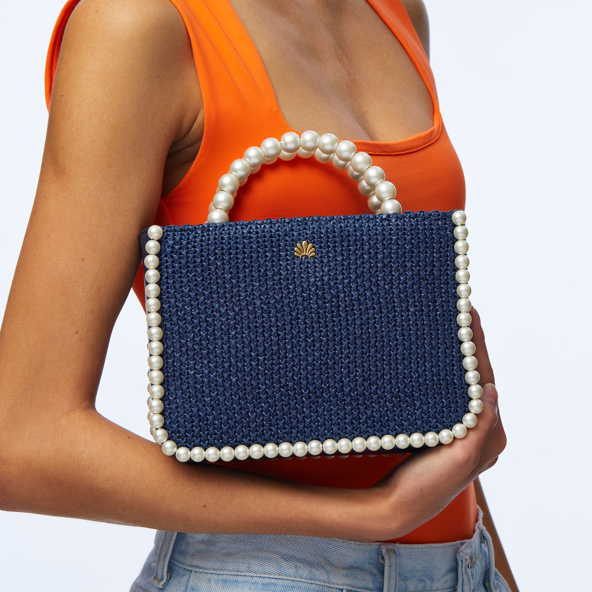 Lele Sadoughi BAGS ONE SIZE NAVY MAYA MINI TOTE