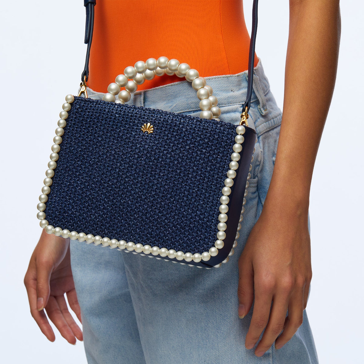 Lele Sadoughi BAGS ONE SIZE NAVY MAYA MINI TOTE