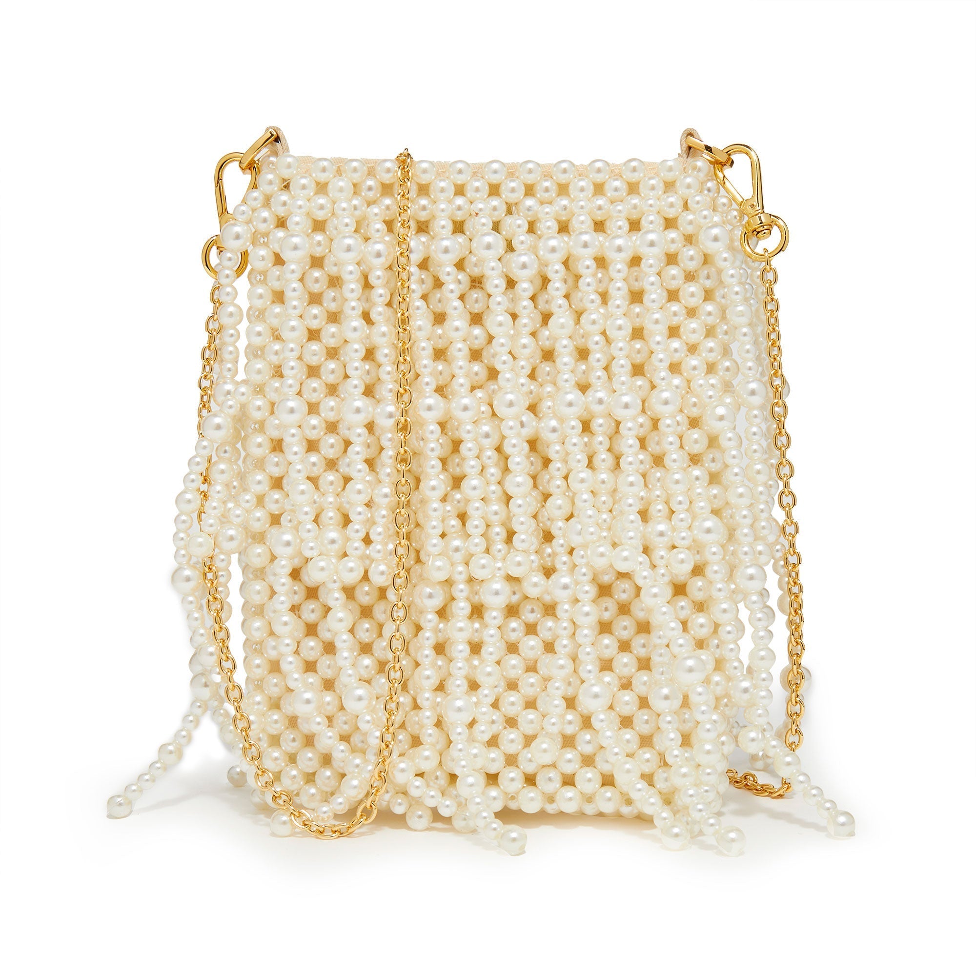 Lele Sadoughi BAGS ONE SIZE PEARL DRIPPY BEADED PEARL CROSSBODY