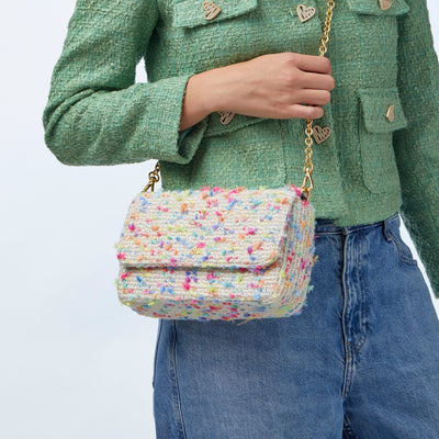 Lele Sadoughi BAGS ONE SIZE RAINBOW CONFETTI CLEO BOUCLE CLUTCH