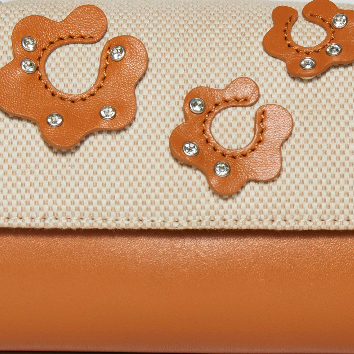 LELE SADOUGHI BAGS *PRE-ORDER* SADDLE BROWN MINI TABITHA FLORAL TOP HANDLE BAG