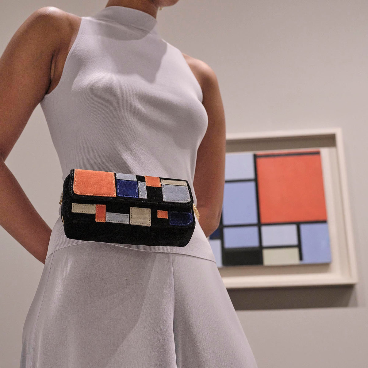 Lele Sadoughi BAGS THE MET X LELE MONDRIAN COMPOSITION BELT BAG