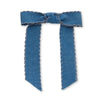 Lele Sadoughi Barrettes DENIM BARDOT SCALLOPED EDGE BOW BARRETTE