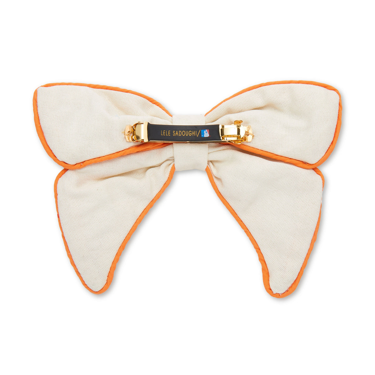 Lele Sadoughi Barrettes IVORY SAN FRANCISCO GIANTS LELE X MLB BOW BARRETTE