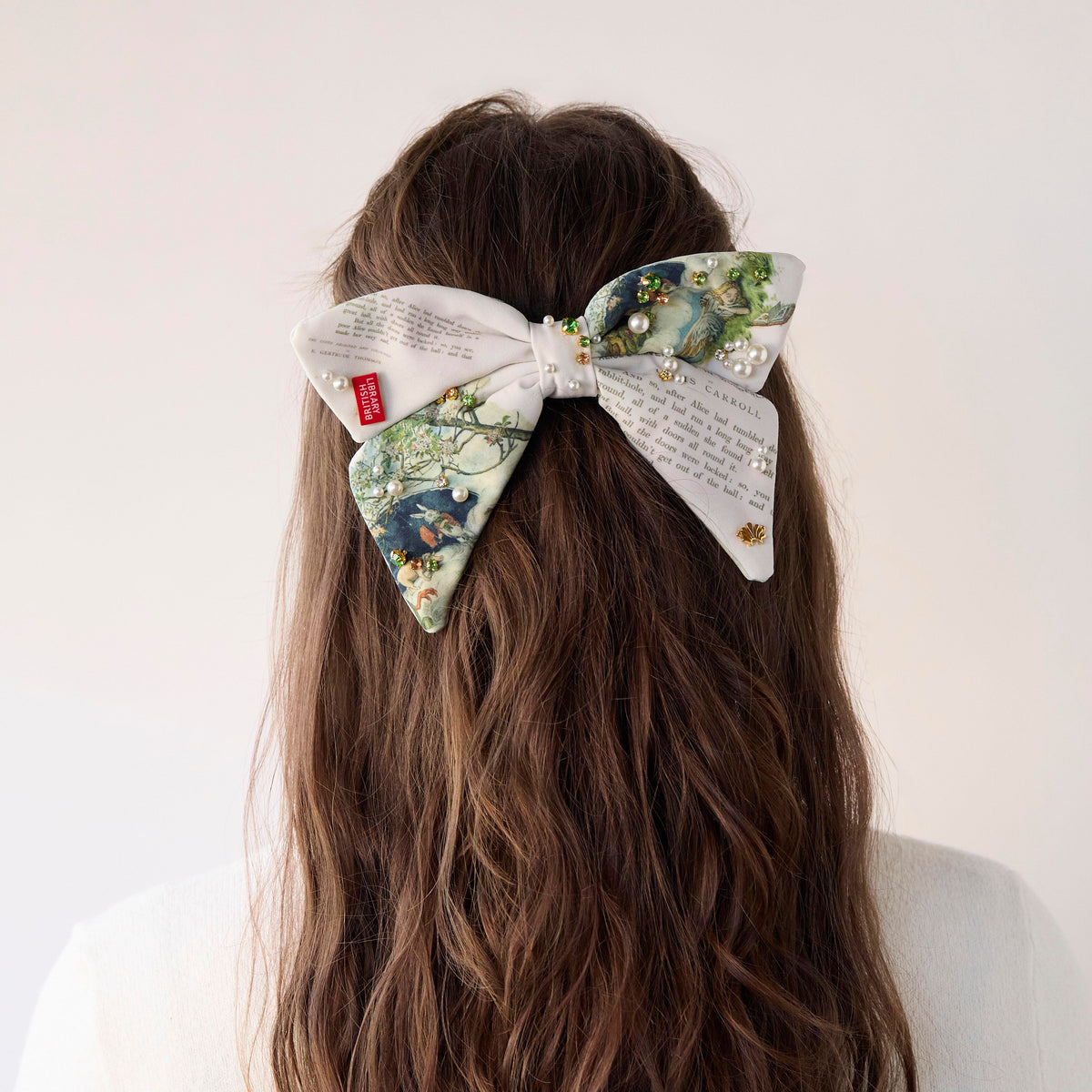 Lele Sadoughi BARRETTES IVORY THE NURSERY ALICE LIBBY BOW BARETTE