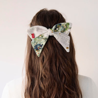 Lele Sadoughi BARRETTES IVORY THE NURSERY ALICE LIBBY BOW BARETTE