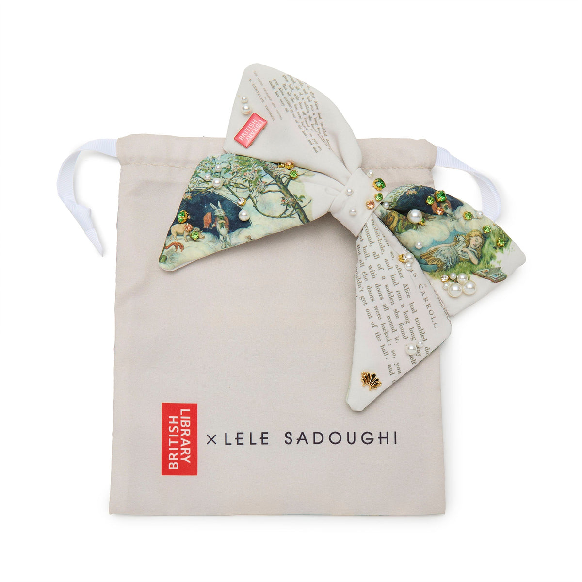 Lele Sadoughi BARRETTES IVORY THE NURSERY ALICE LIBBY BOW BARETTE