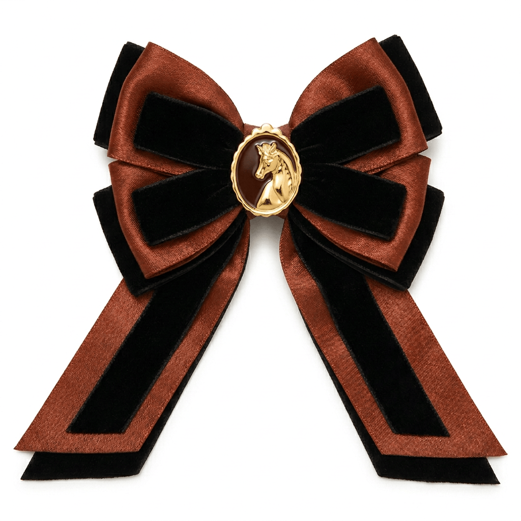 Lele Sadoughi BARRETTES JET EQUESTRIAN CAMEO BARRETTE BOW