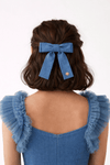 Lele Sadoughi Barrettes LIGHT DENIM ANTOINETTE  BOW BARRETTE