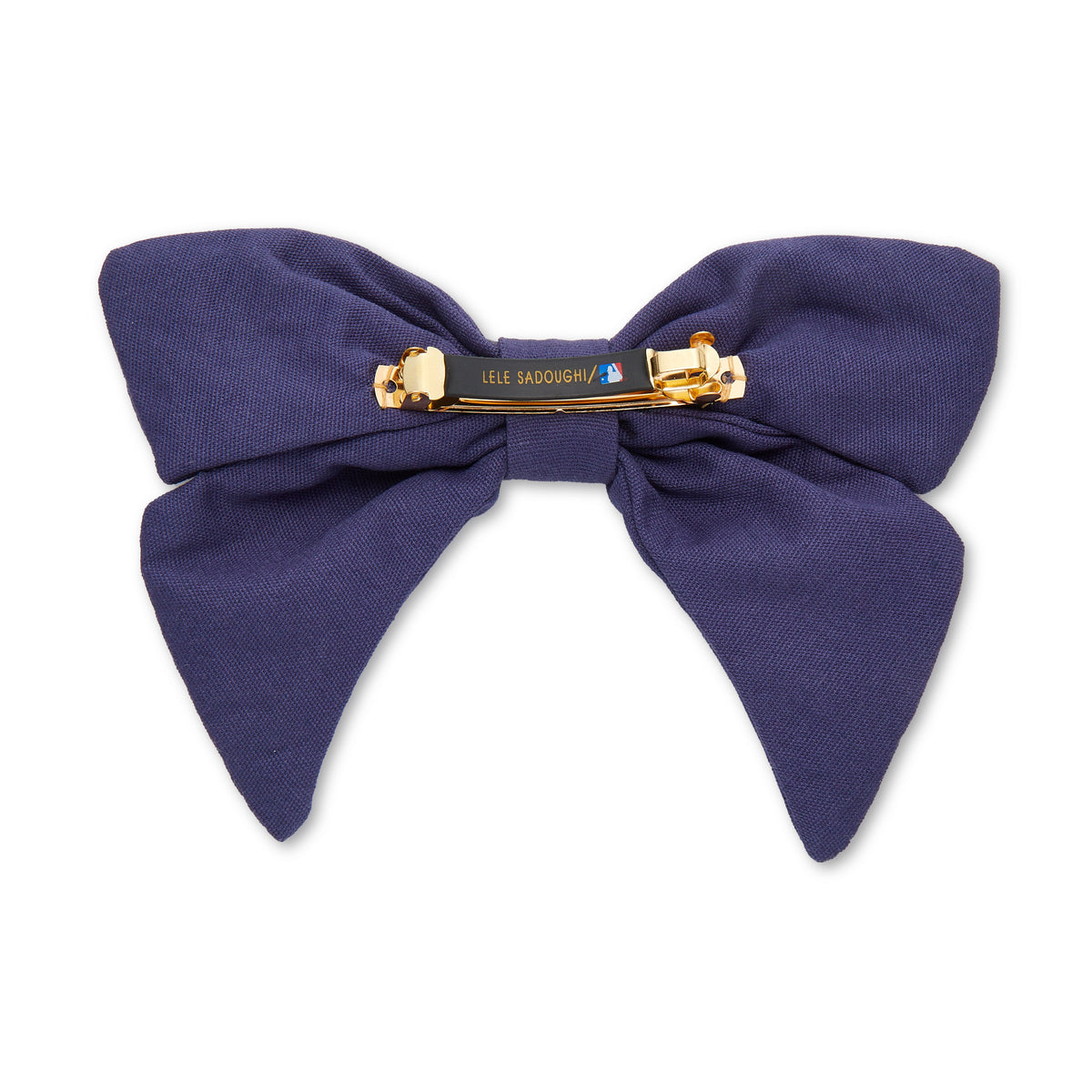 Lele Sadoughi Barrettes NAVY ATLANTA BRAVES LELE X MLB BOW BARRETTE