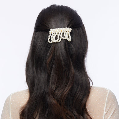 Lele Sadoughi Barrettes PEARL FRINGE BARRETTE