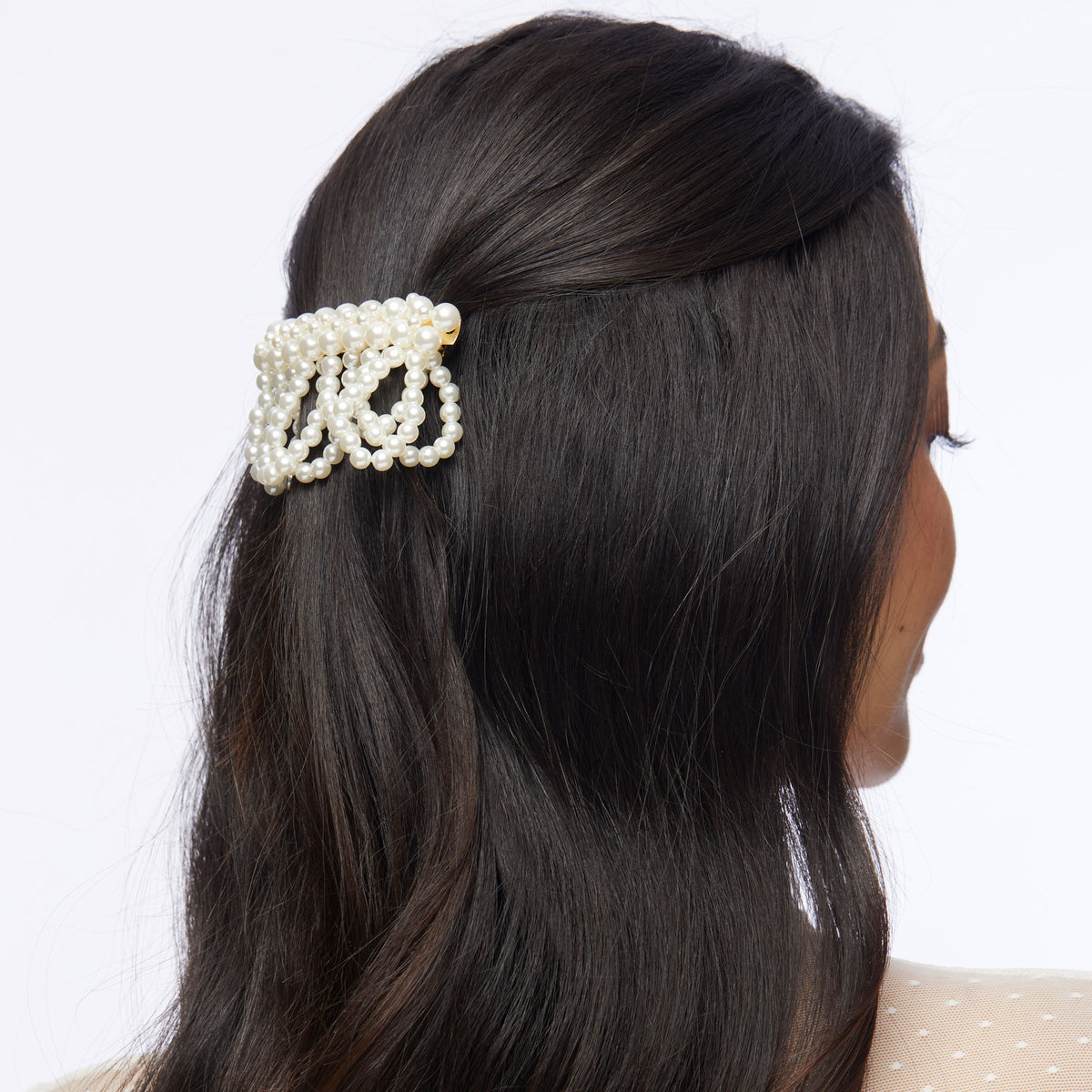 Lele Sadoughi Barrettes PEARL FRINGE BARRETTE