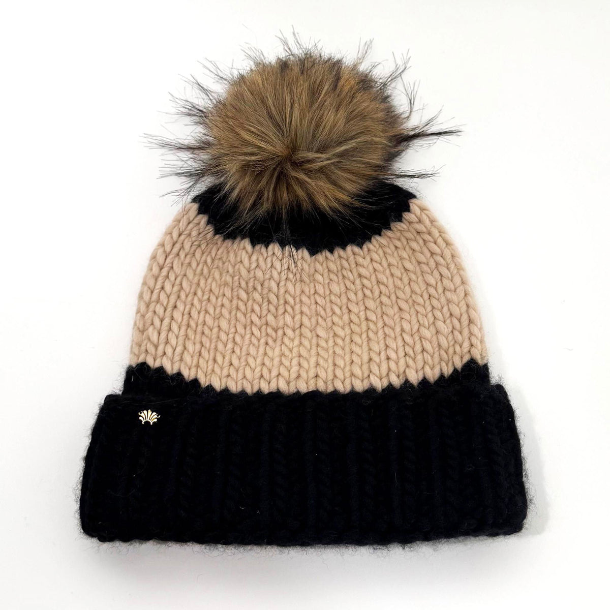 Lele Sadoughi BEANIE JET KHAKI  COLORBLOCK BEANIE
