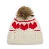 Lele Sadoughi BEANIE ONE SIZE IVORY TRIPLE HEARTS BEANIE