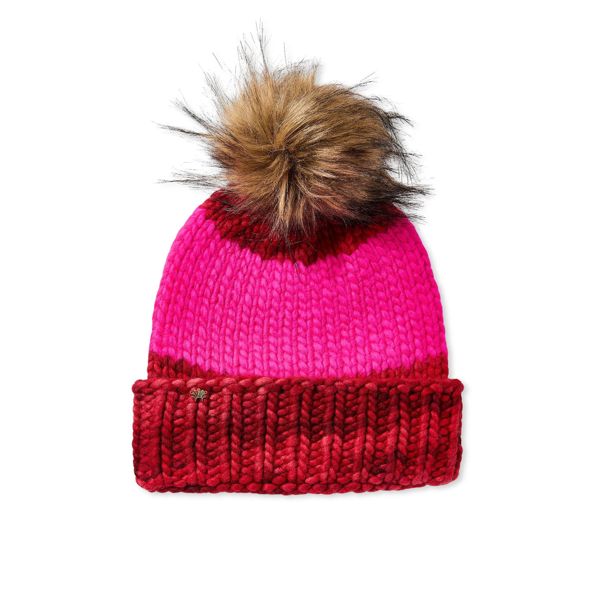 Lele Sadoughi BEANIE SCARLET PINK COLORBLOCK BEANIE