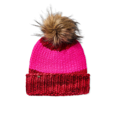 Lele Sadoughi BEANIE SCARLET PINK COLORBLOCK BEANIE