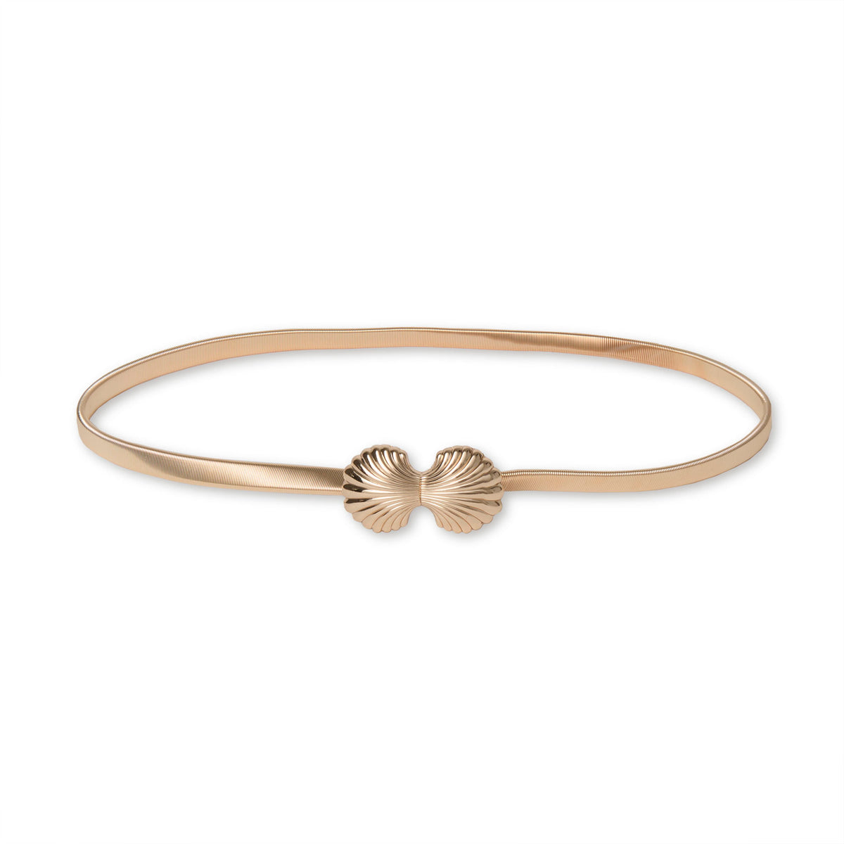 Lele Sadoughi BELT GOLD SEASHELL STRETCH BELT