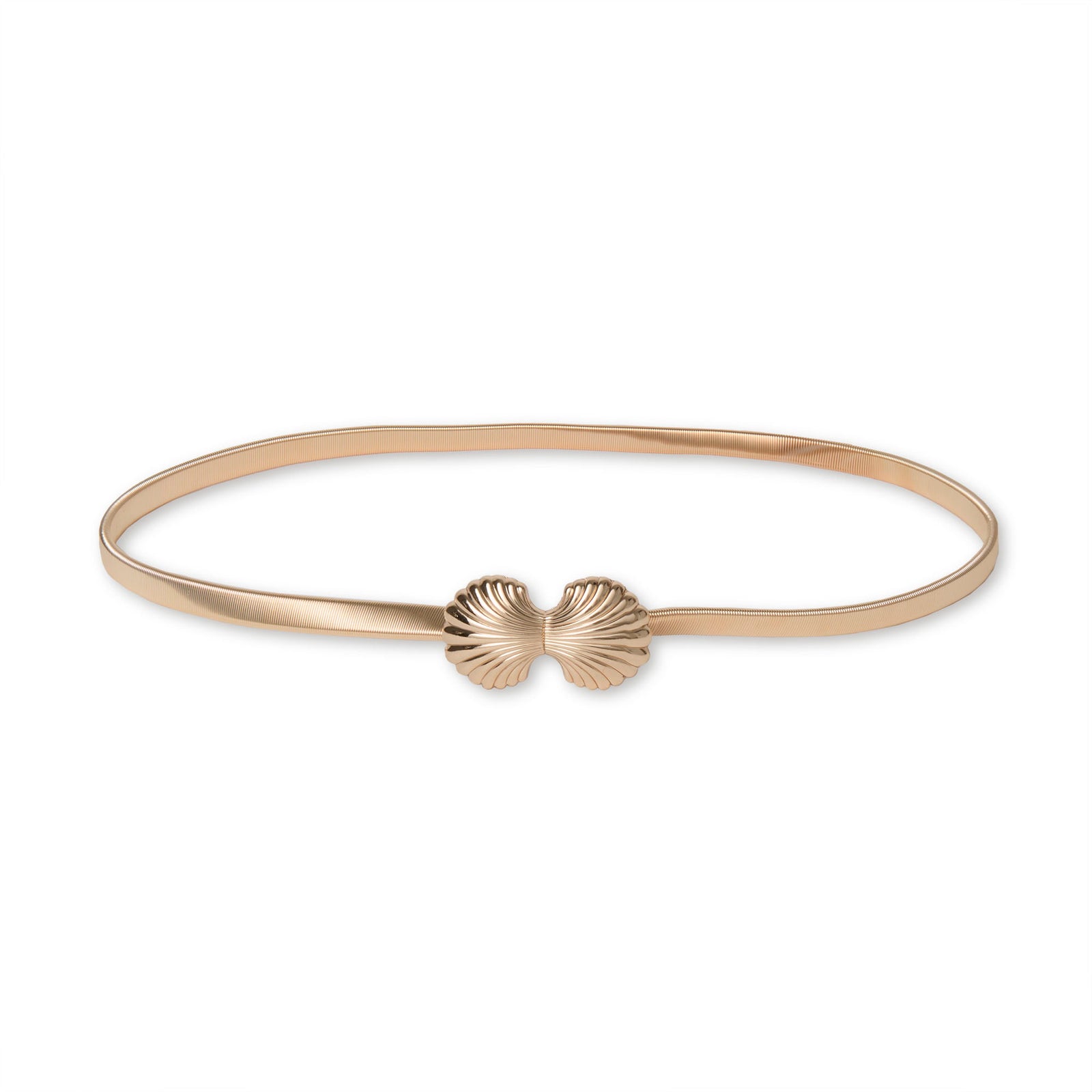 Lele Sadoughi BELT GOLD SEASHELL STRETCH BELT