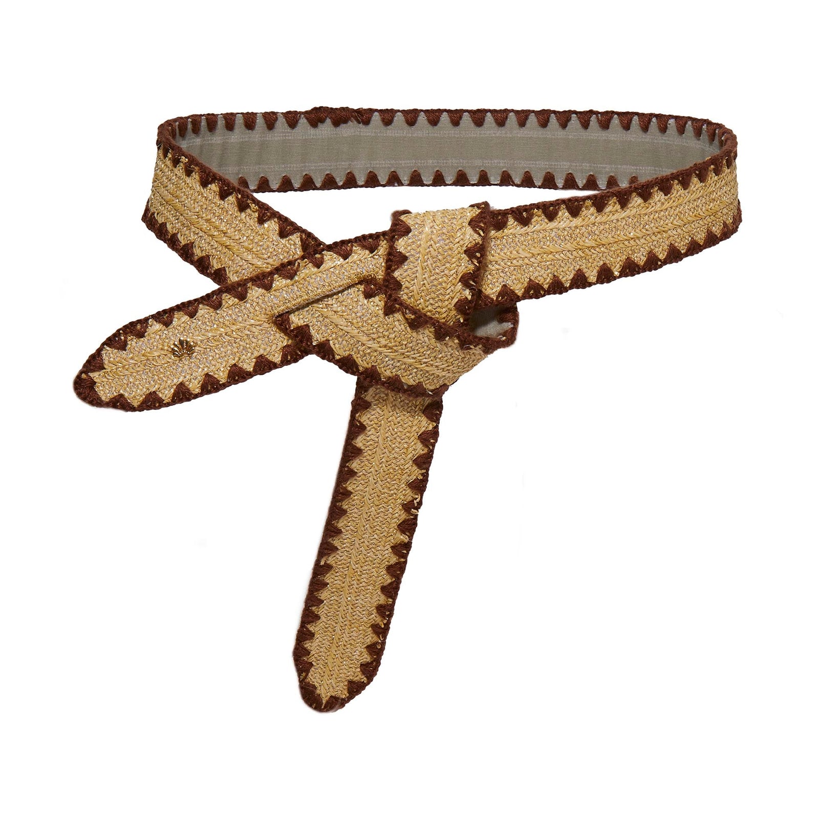 LELE SADOUGHI BELTS CHOCOLATE ADJUSTABLE RAFFIA KNOT BELT