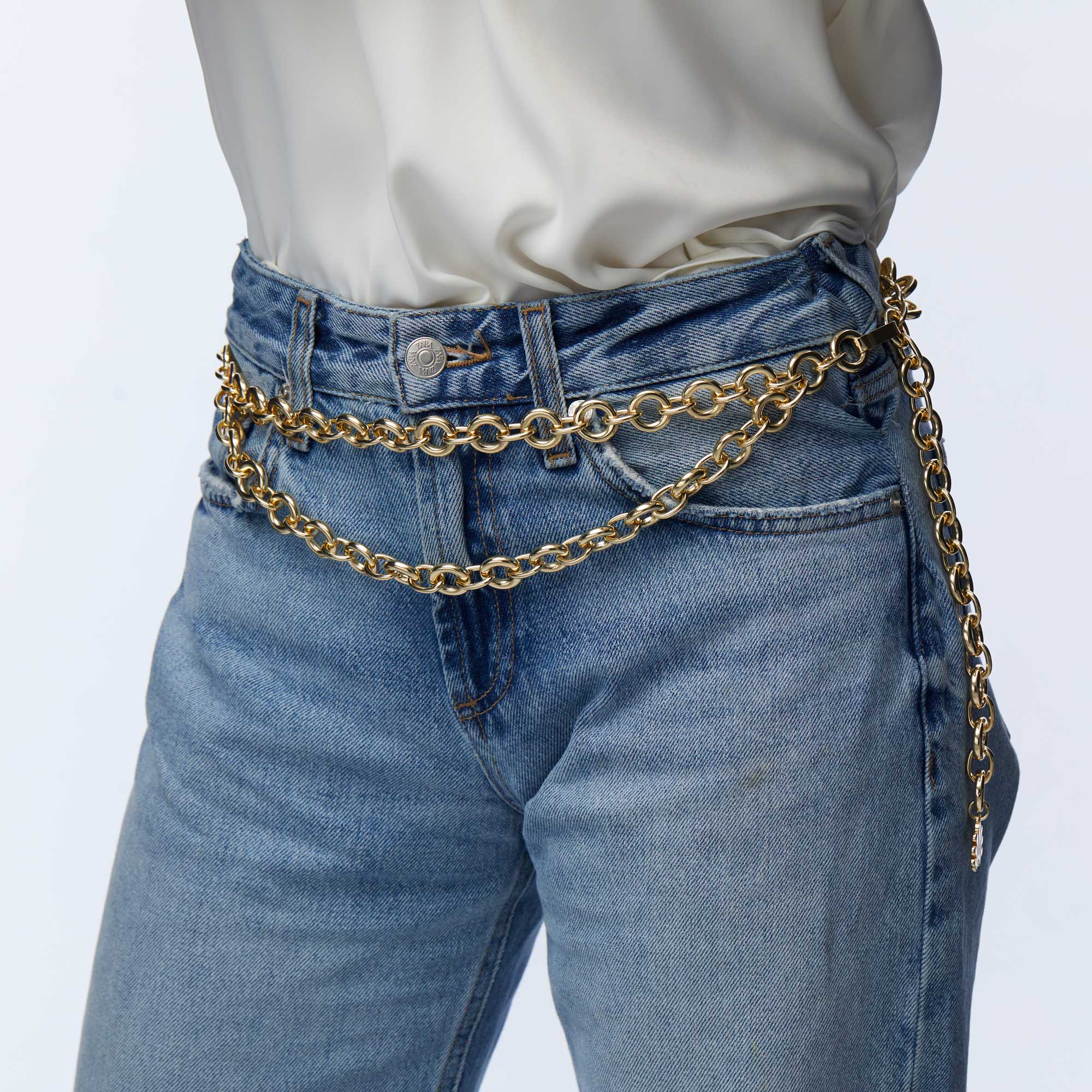 GOLD CHAIN BELT Lele Sadoughi